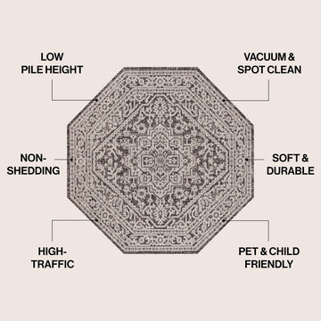 Sinjuri Medallion Textured Weave Indoor/outdoor Octagon Rug
